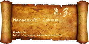 Maracskó Zakeus névjegykártya